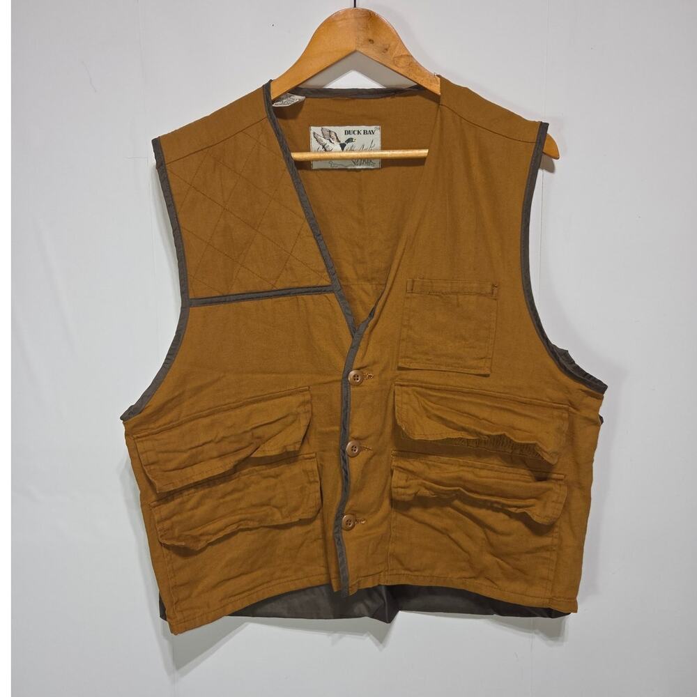 Duck Bay Vintage Men's Tan Hunting Vest Size Large